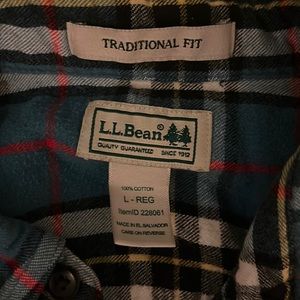 LL Bean Flannel shirt.Worn. Good condition.